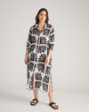Nailah Button Down Tunic - Ink Bloom Print