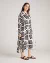 Nailah Button Down Tunic - Ink Bloom Print