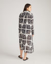 Nailah Button Down Tunic - Ink Bloom Print