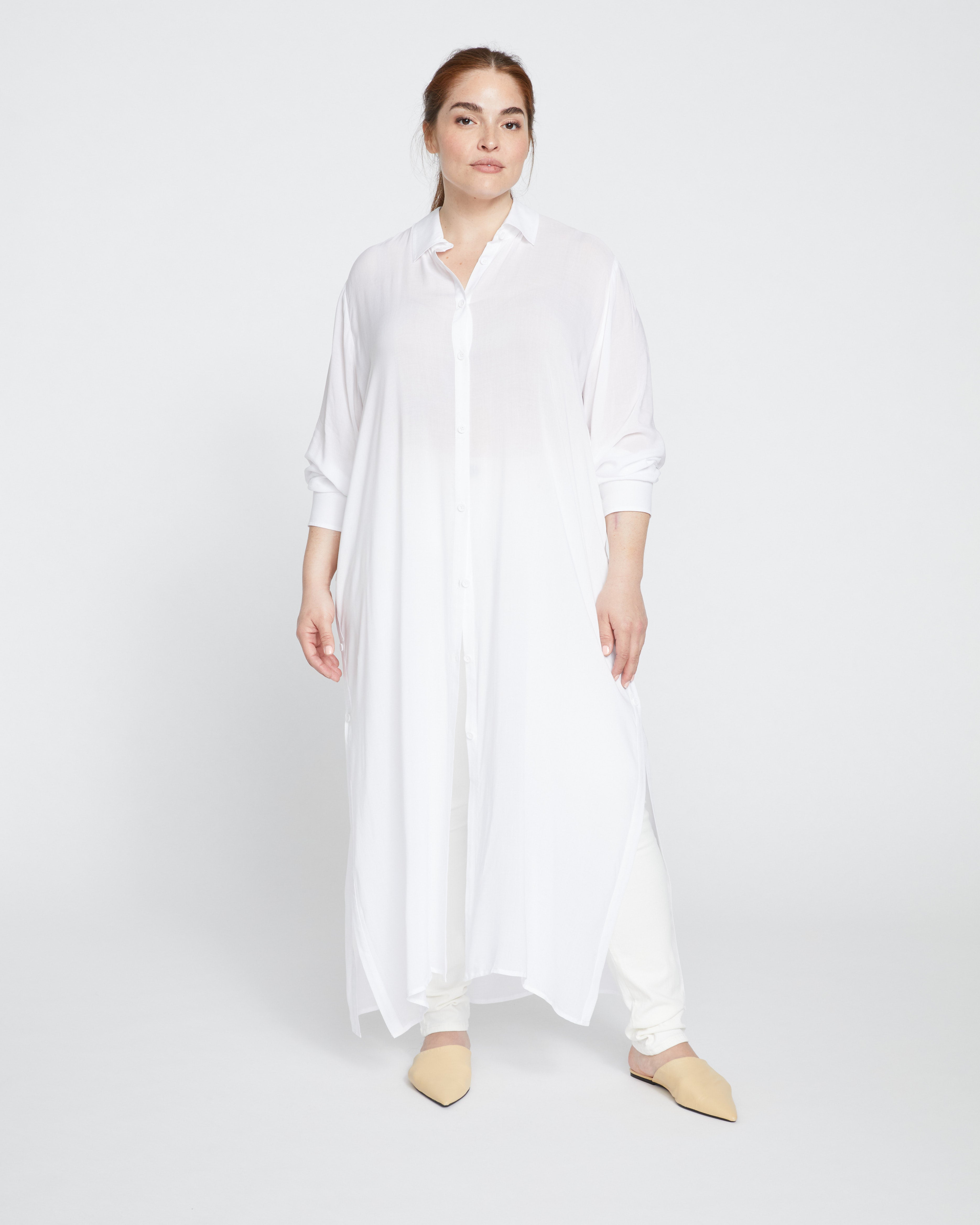 Nailah Button Down Tunic - White – Universal Standard