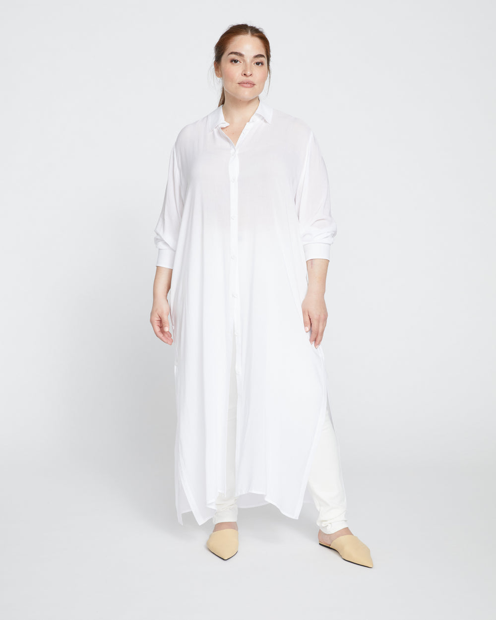 Nailah Button Down Tunic - White
