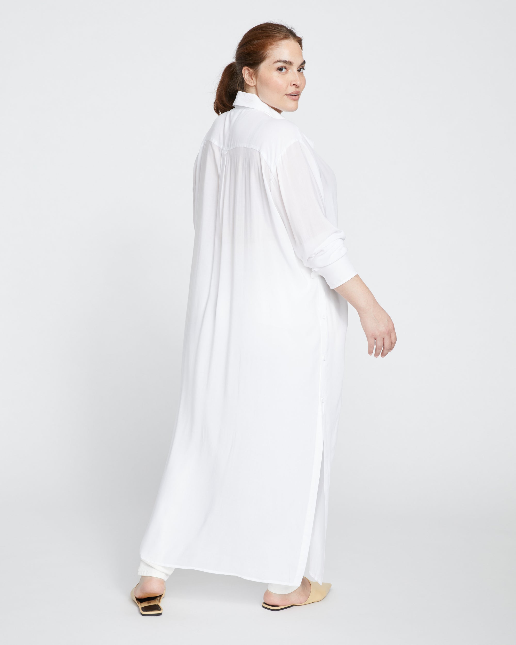Nailah Button Down Tunic - White
