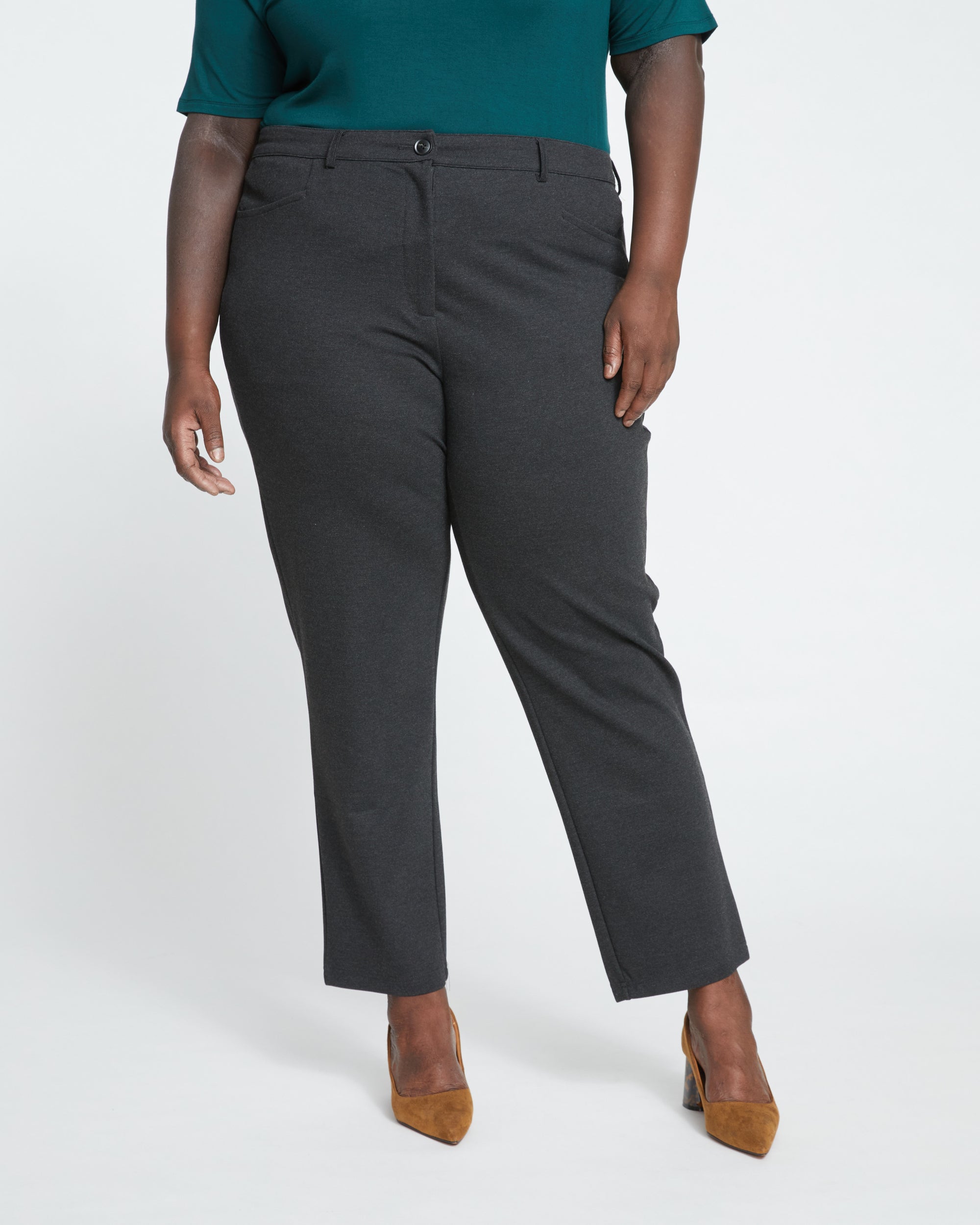 Long Cigarette Ponte Pants - Graphite | Plus Size & Straight Size Women's Fashion | Universal Standard