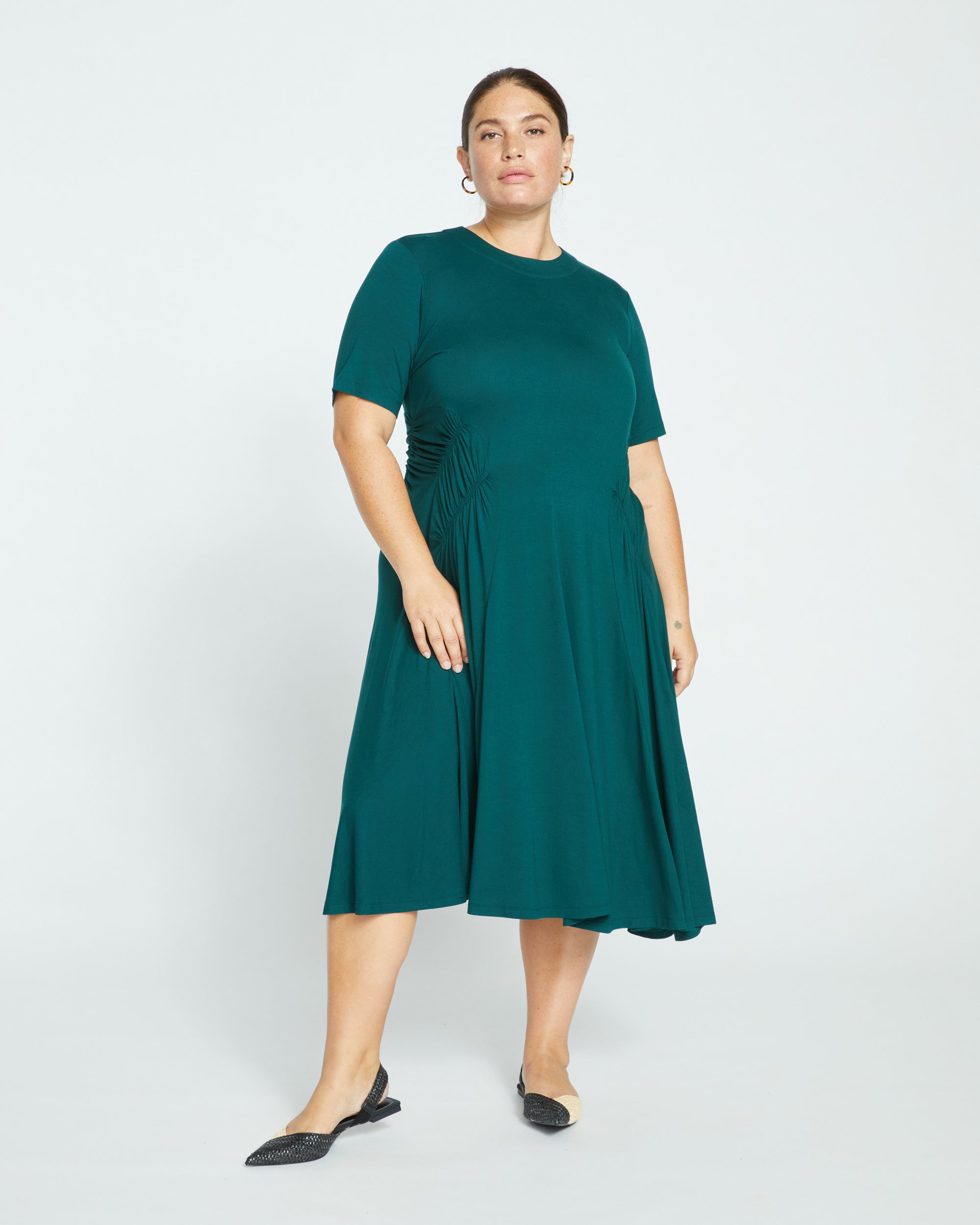 Devi Liquid Jersey Dress - Forest Green