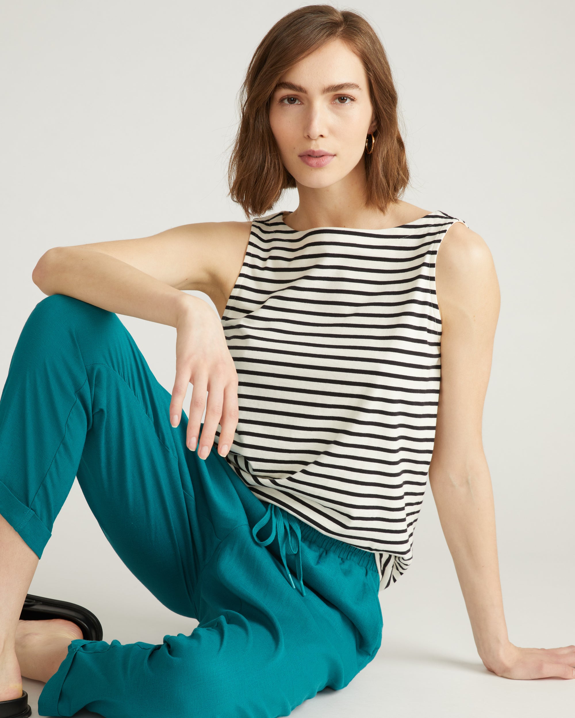 Sayville Linen Drawstring Pant - Aurora