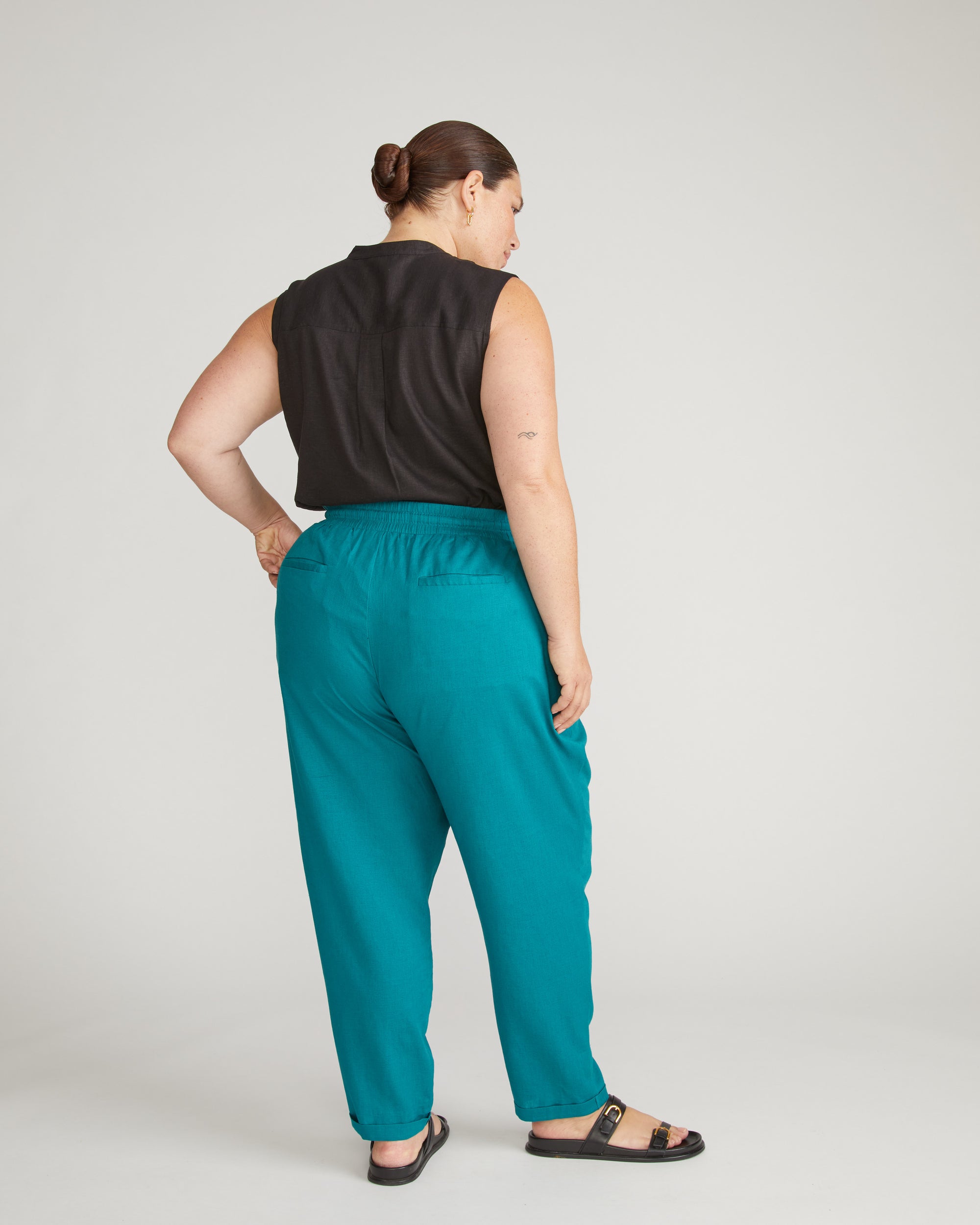 Sayville Linen Drawstring Pant - Aurora