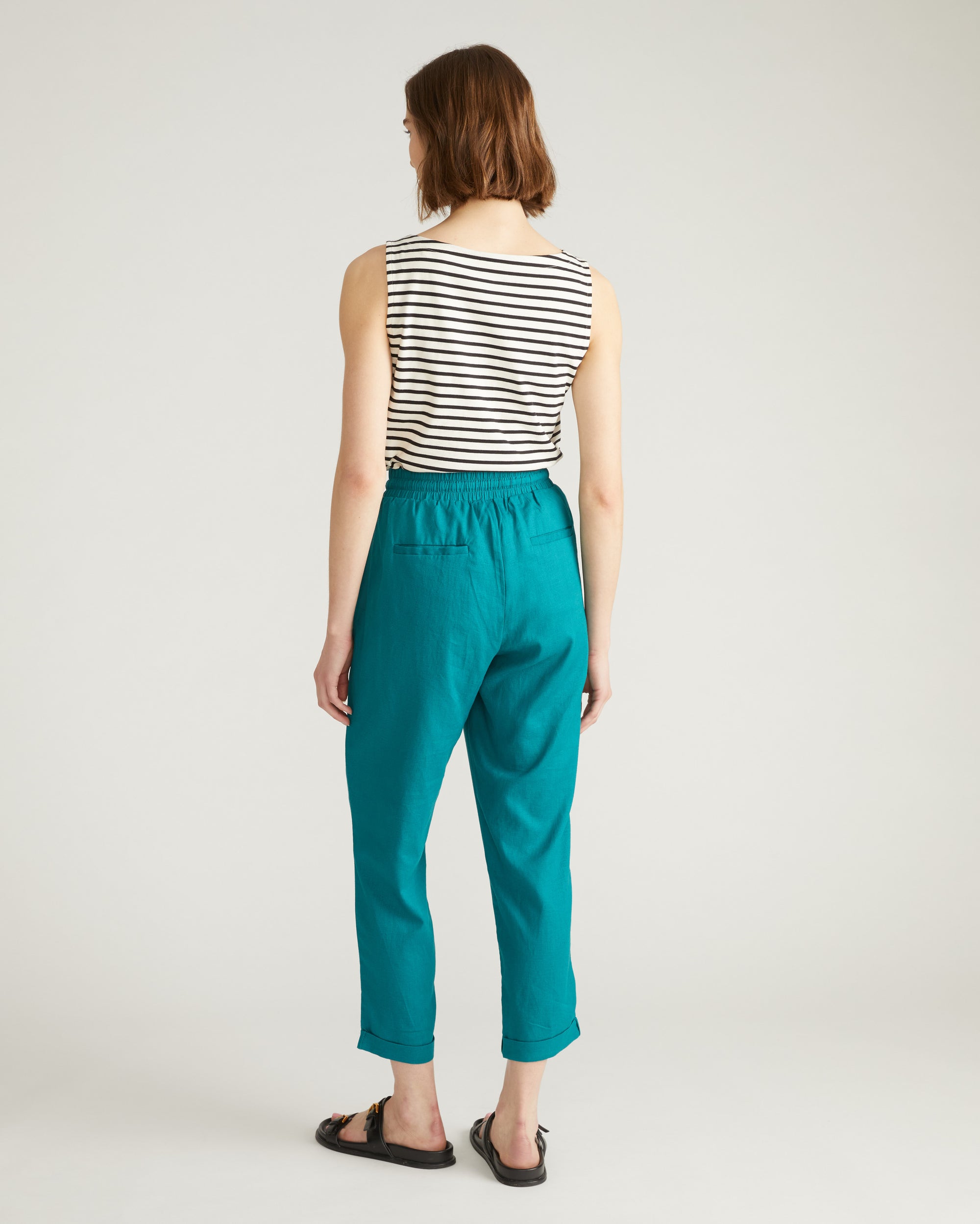 Sayville Linen Drawstring Pant - Aurora