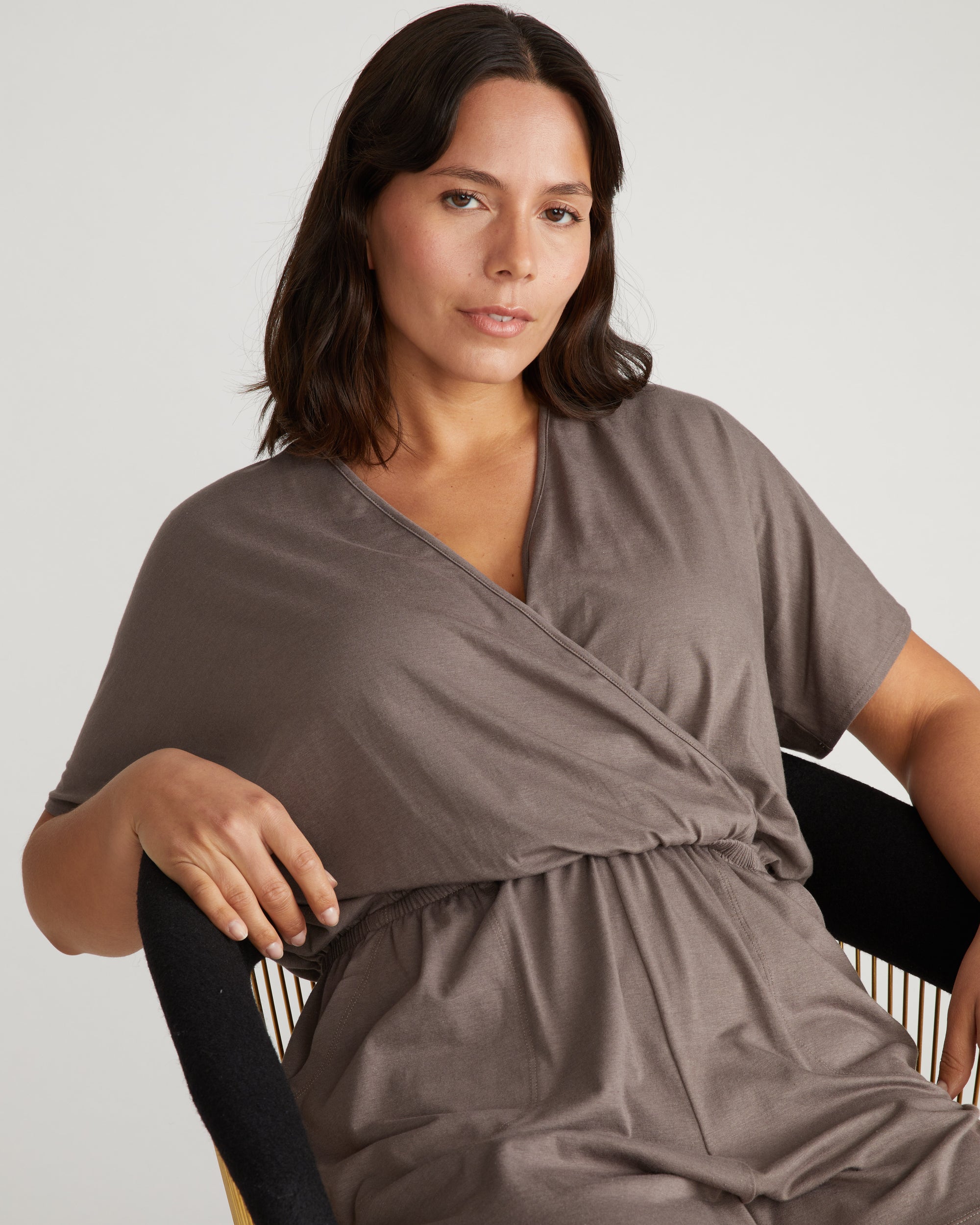 Nora Cross Front Romper - Stormy Weather