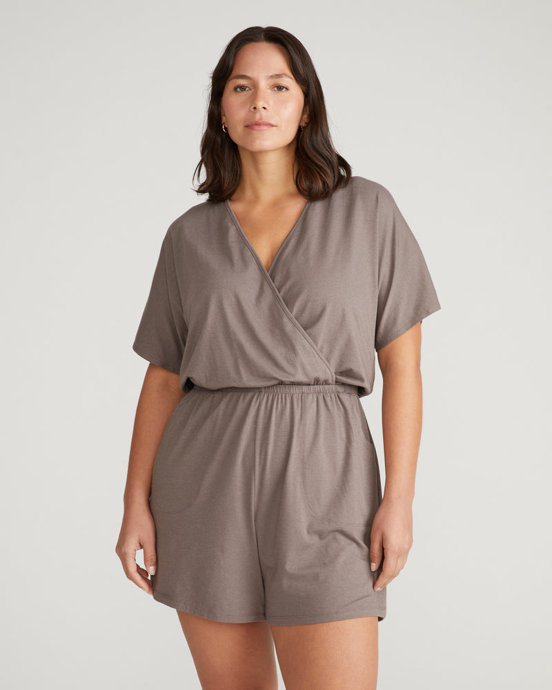 Nora Cross Front Romper - Stormy Weather