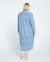Odeon Stretch Poplin Shirtdress - Bleu Scolaire/White Stripe