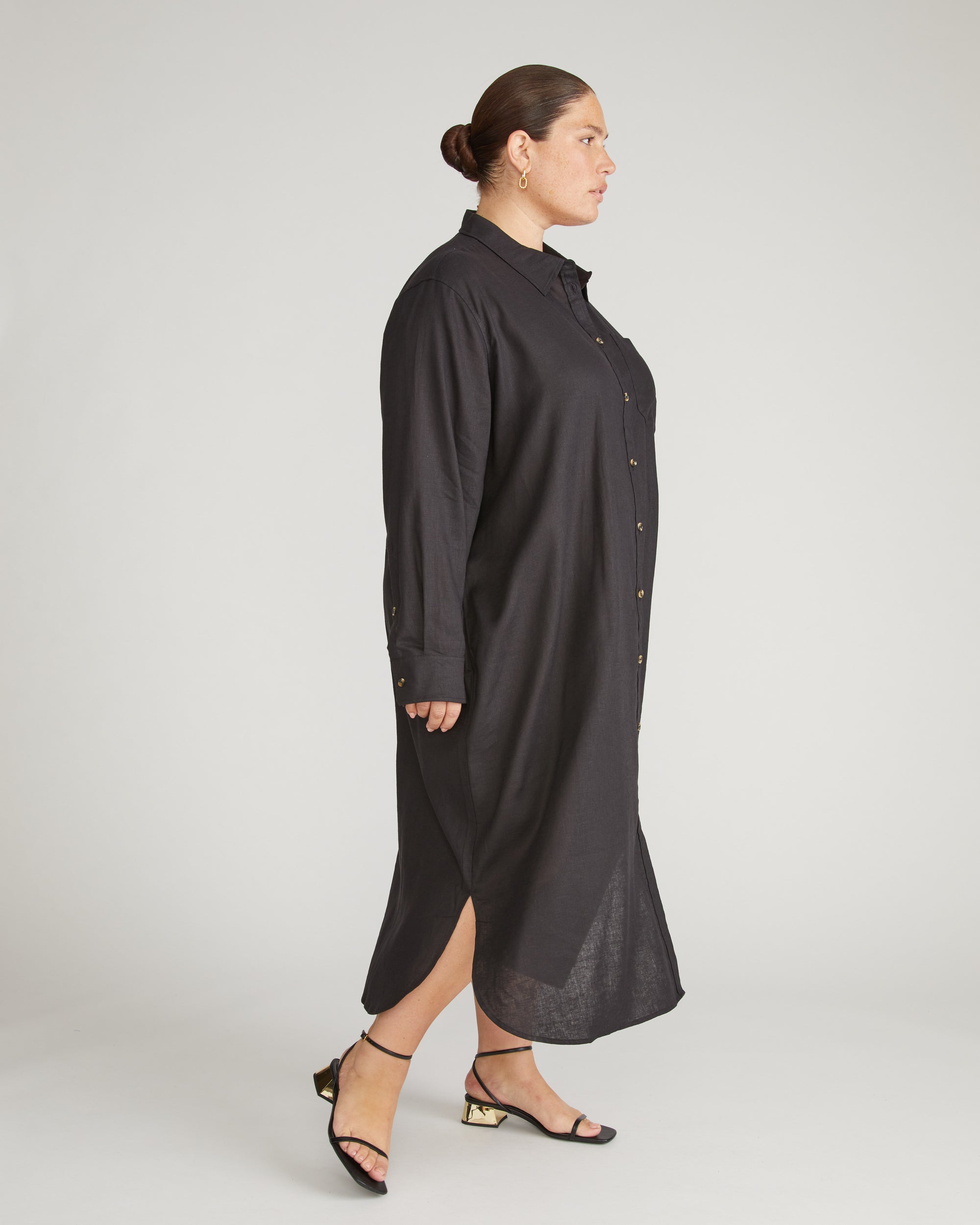 Odeon Linen Shirtdress - Black - Size XL - by Universal Standard Odeon Linen Shirtdress - Black - Size XL - by Universal Standard