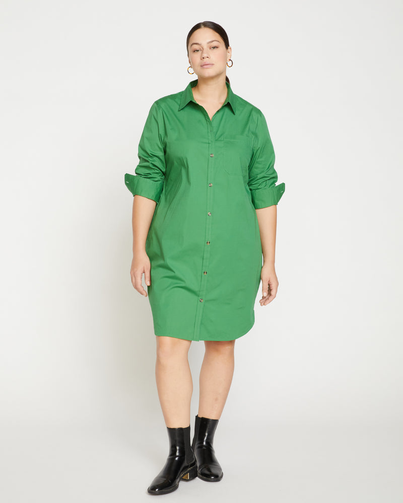 Petite Odeon Stretch Poplin Shirtdress - Spearmint Candy