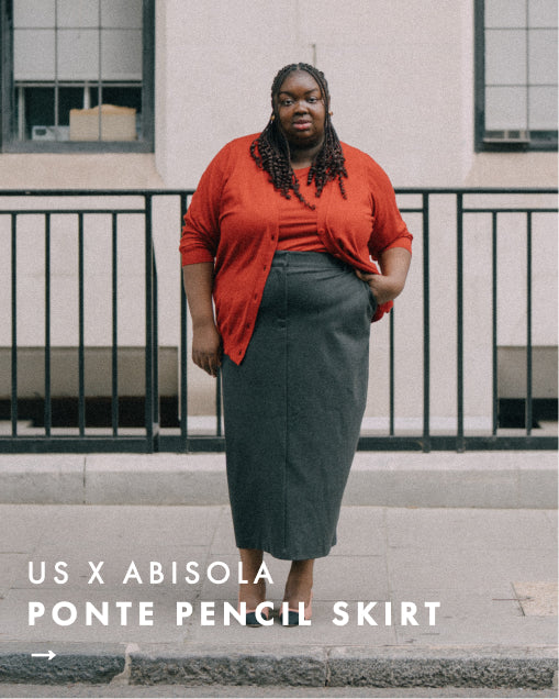 us x abisola ponte pencil skirt ->