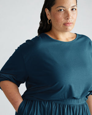 Pina Long Sleeve Lounge Tee - Deep Sea | Plus Size & Straight Size Women's Fashion | Universal Standard