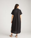 Padma Polo Neck Linen Dress - Black