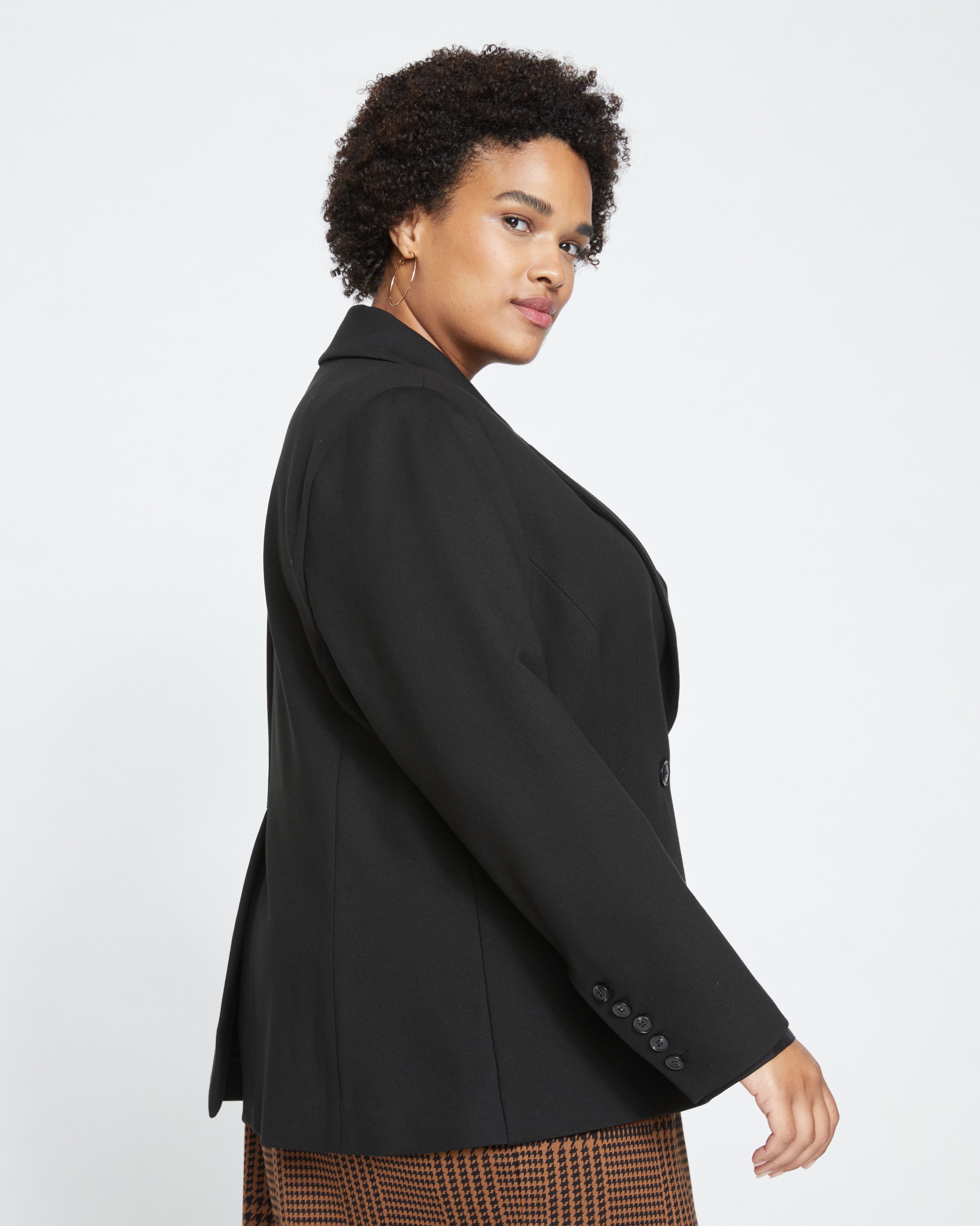 Bianca Double Breasted Ponte Blazer - Black – Universal Standard