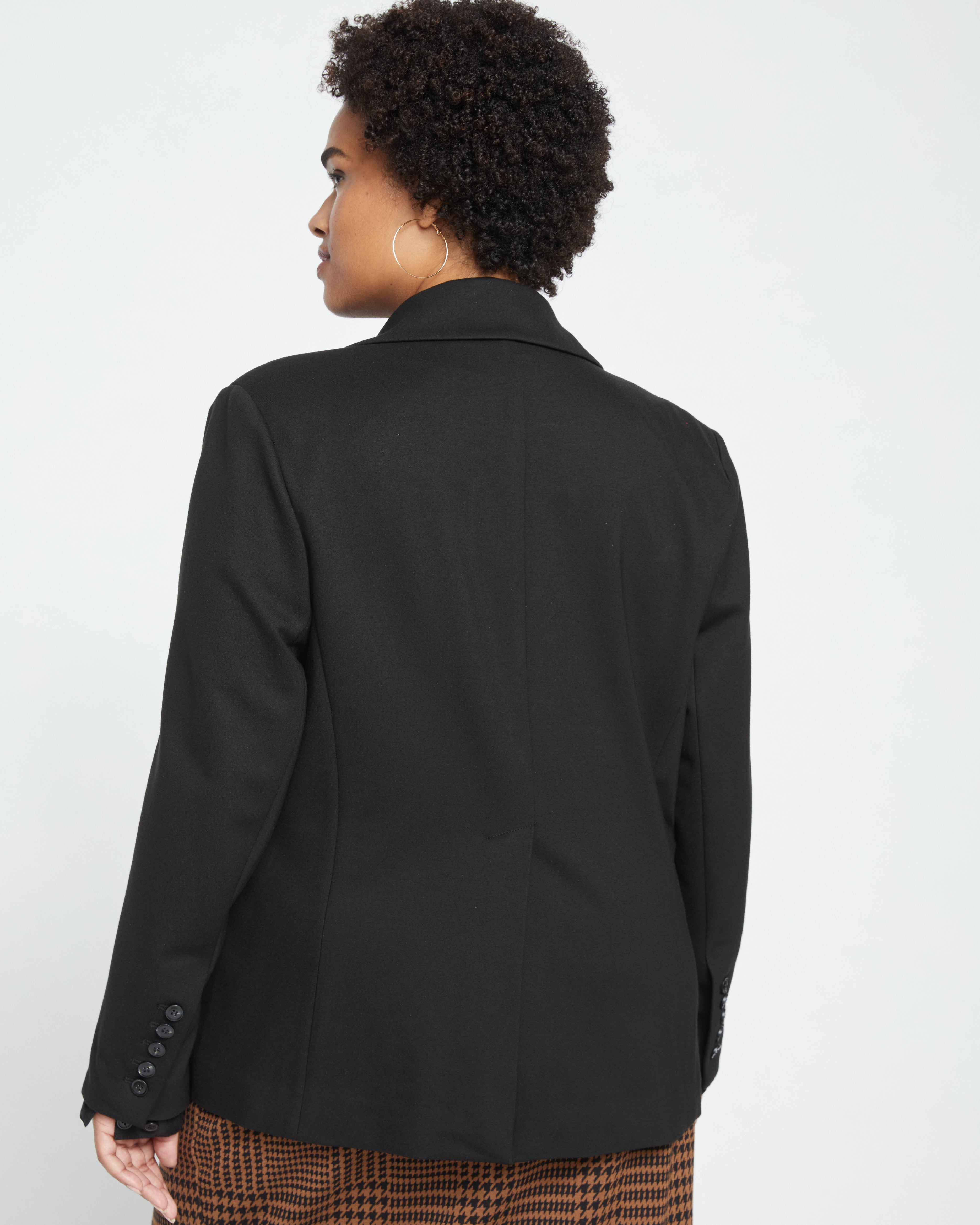 Bianca Double Breasted Ponte Blazer - Black – Universal Standard