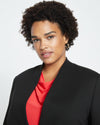 Lennox Collarless Ponte Blazer - Black