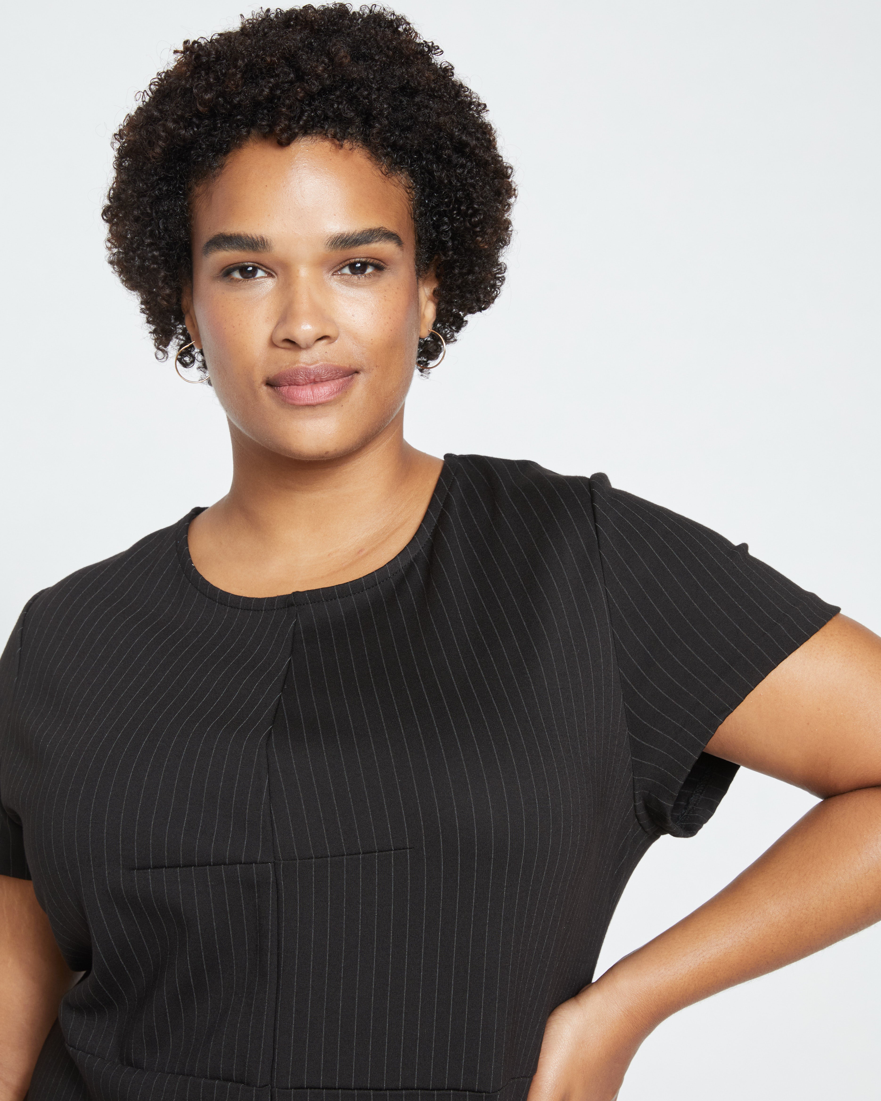 Executive Ponte Dress - Slate Pinstripe – Universal Standard
