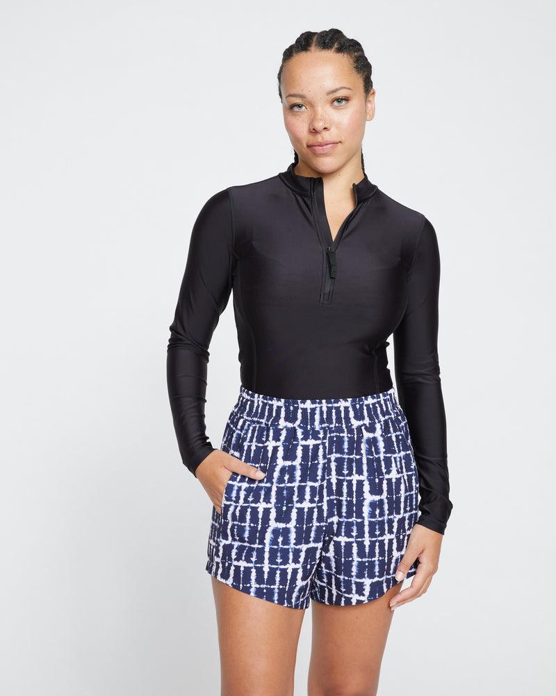 Sunny Day Shorts - Blue Shibori Print