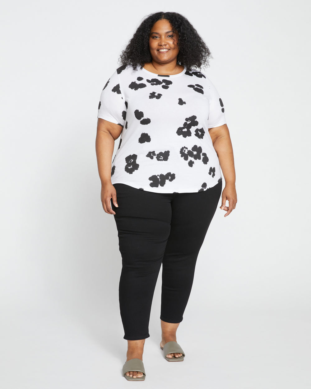Tee Rex - White with Painted Flowers