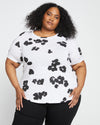Tee Rex - White with Painted Flowers