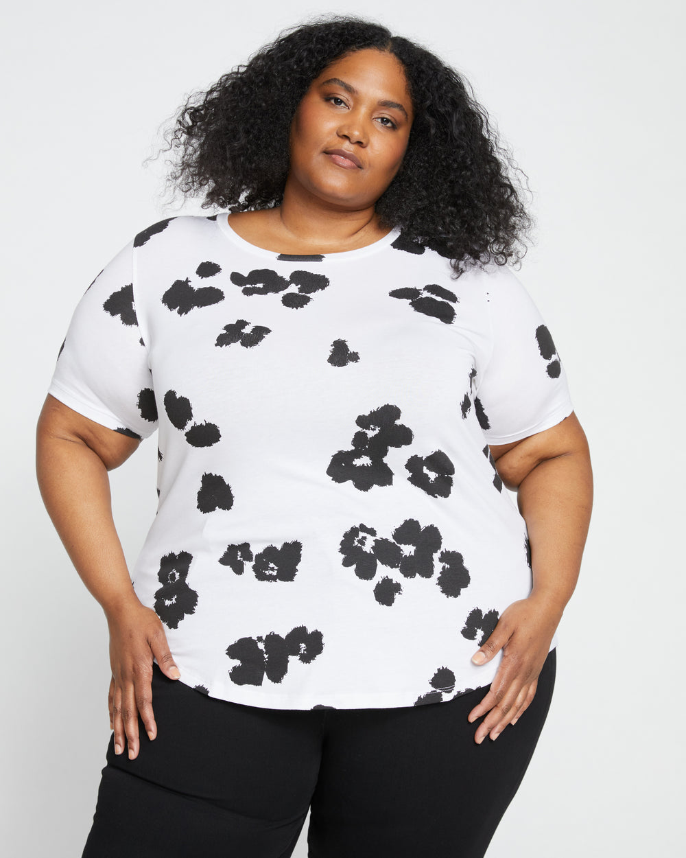 Tee Rex - White with Painted Flowers