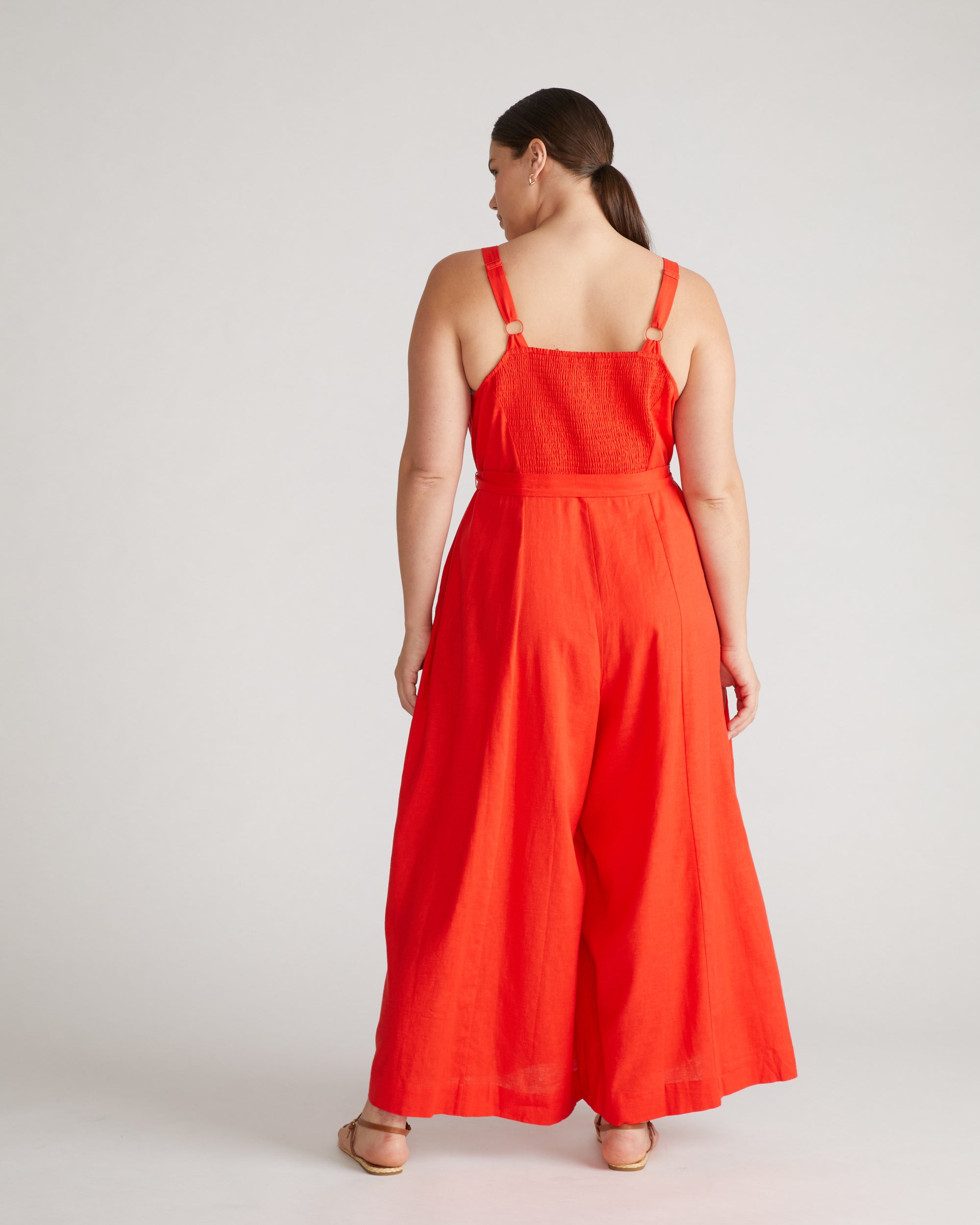 Promenade Linen Blend Jumpsuit - Shoreline Sunset | Plus Size & Straight Size Women's Fashion | Universal Standard