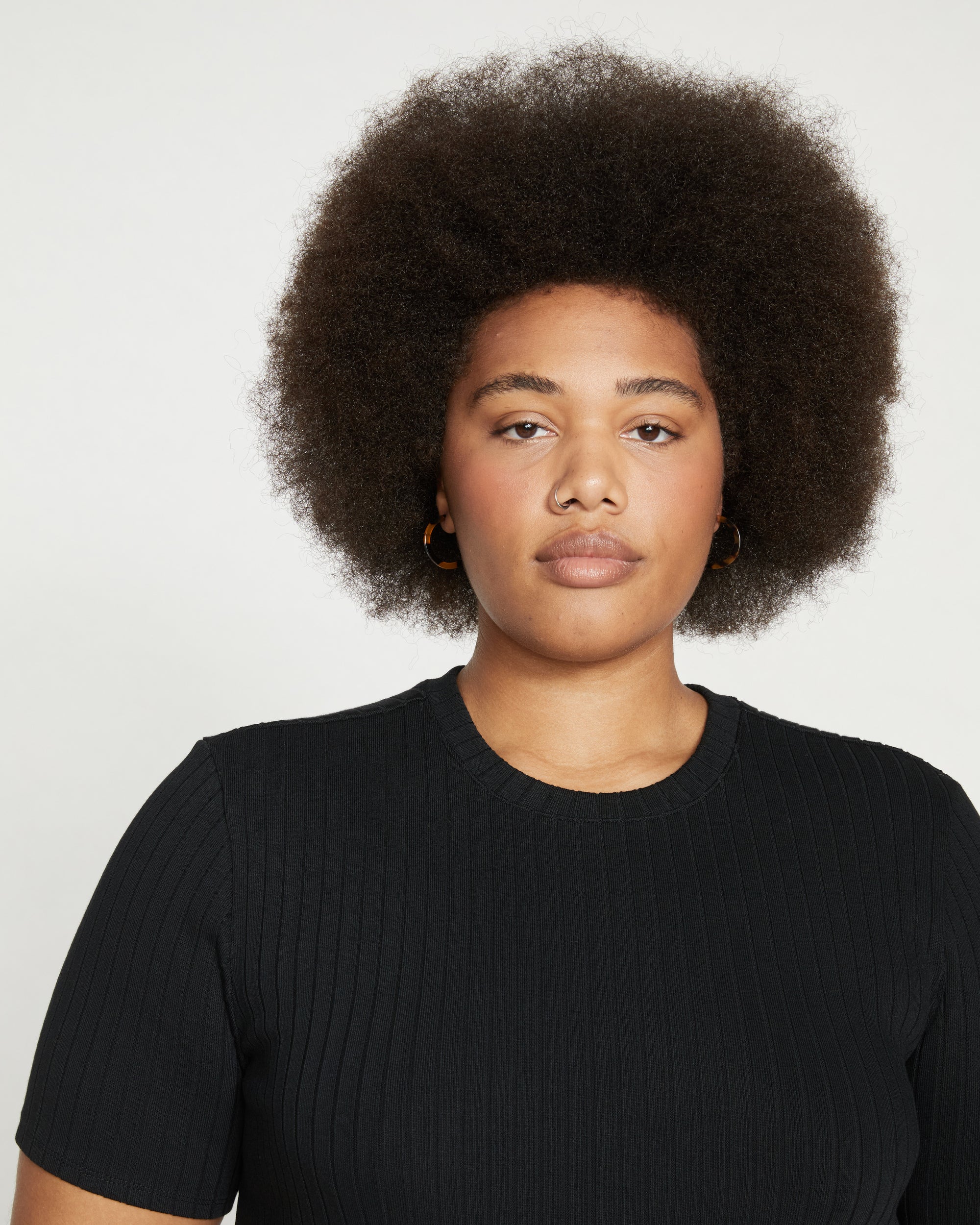 Aspen Rib T-Shirt Dress - Black