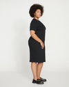 Aspen Rib T-Shirt Dress - Black