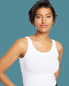 Roitfeld Ribbed Tank - White