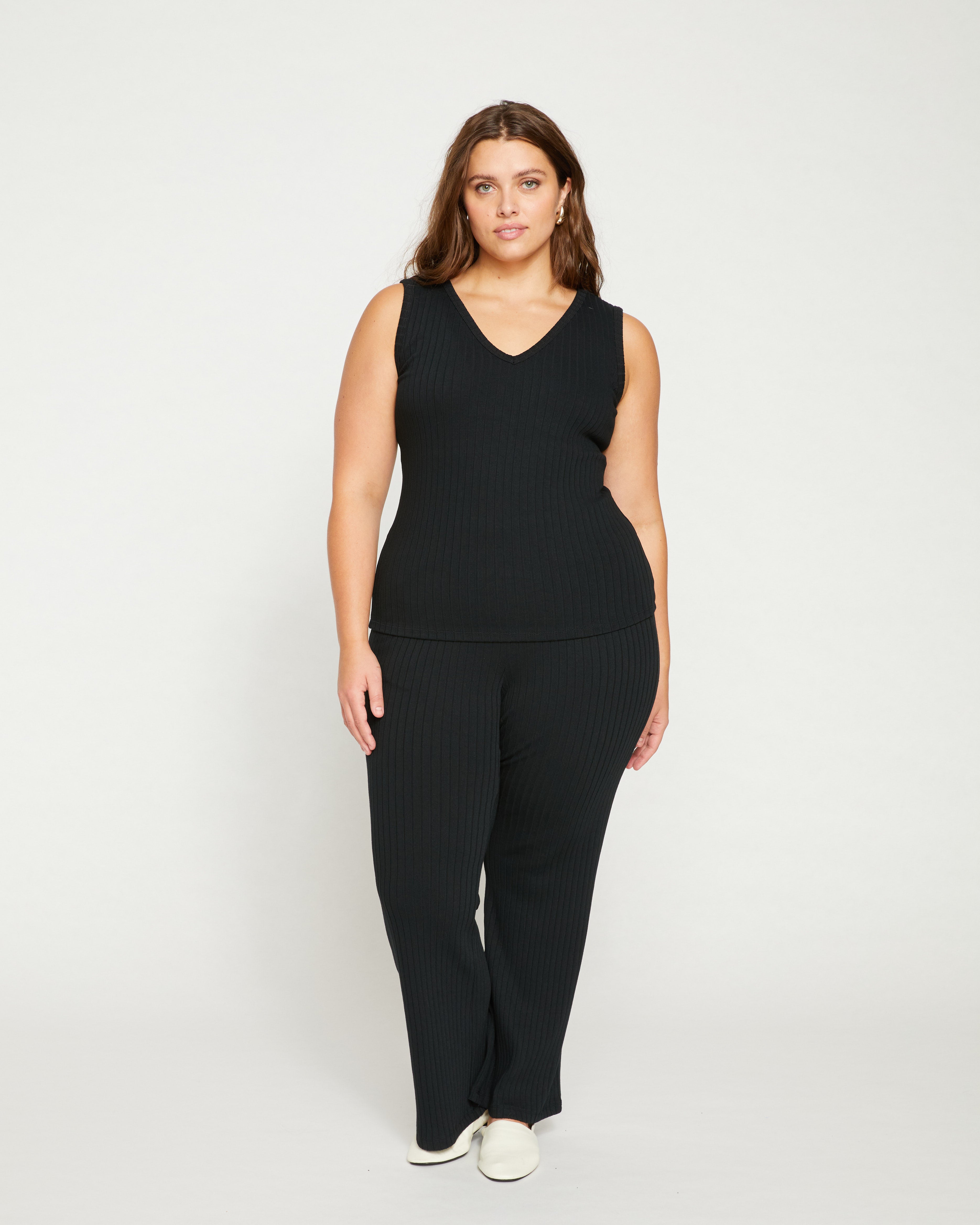 Aspen Rib Wide Leg Pant - Black – Universal Standard