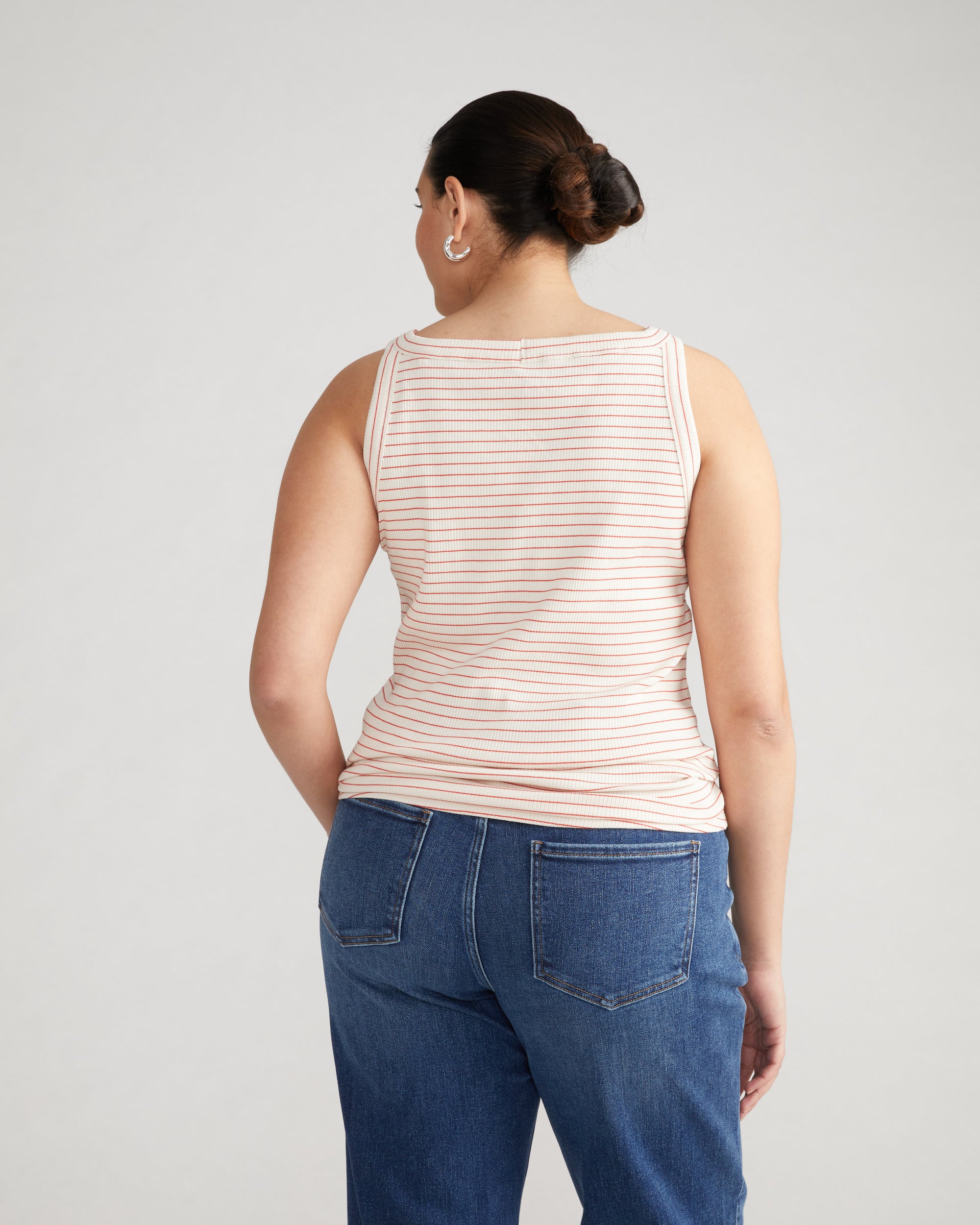 Roitfeld Ribbed Tank - Sunset Microstripe