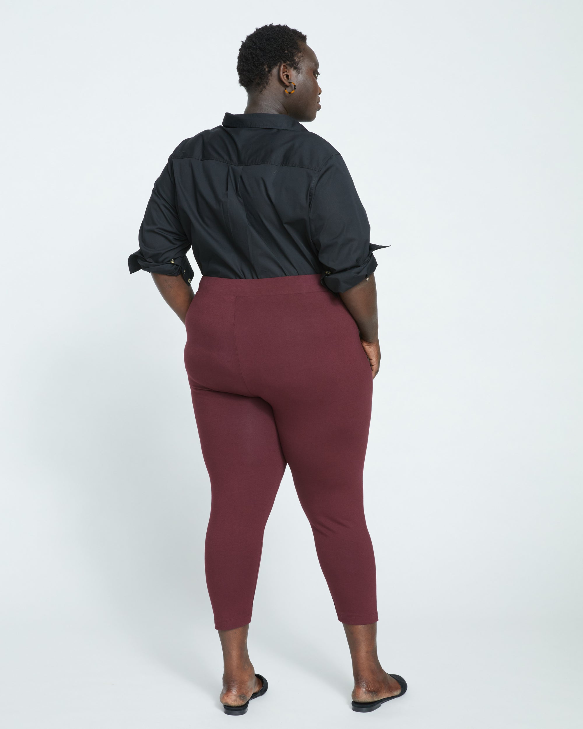 Roya Cropped Leggings 23 Inch - Black Cherry