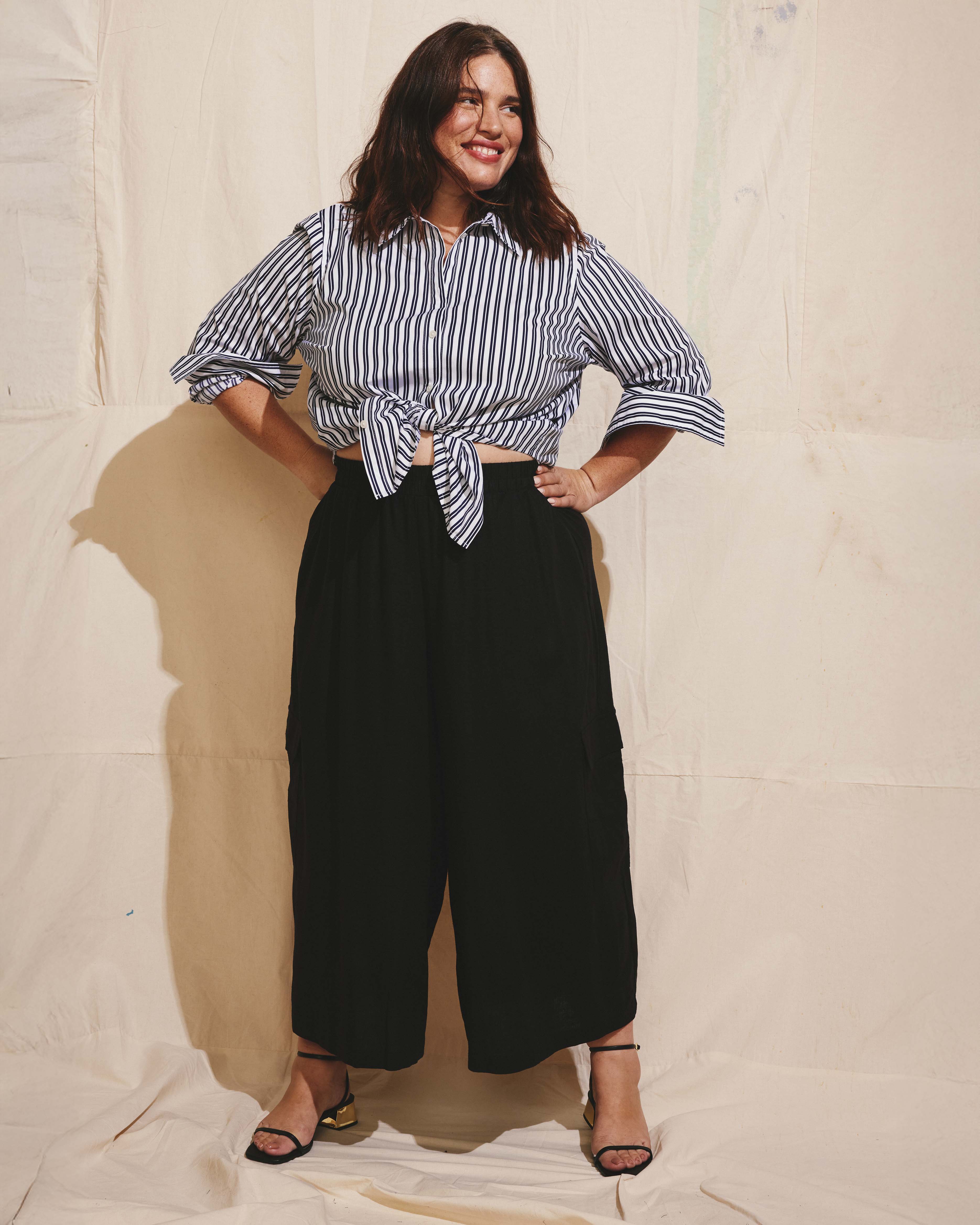 Palazzo Cargo Linen Blend Pant - Black – Universal Standard