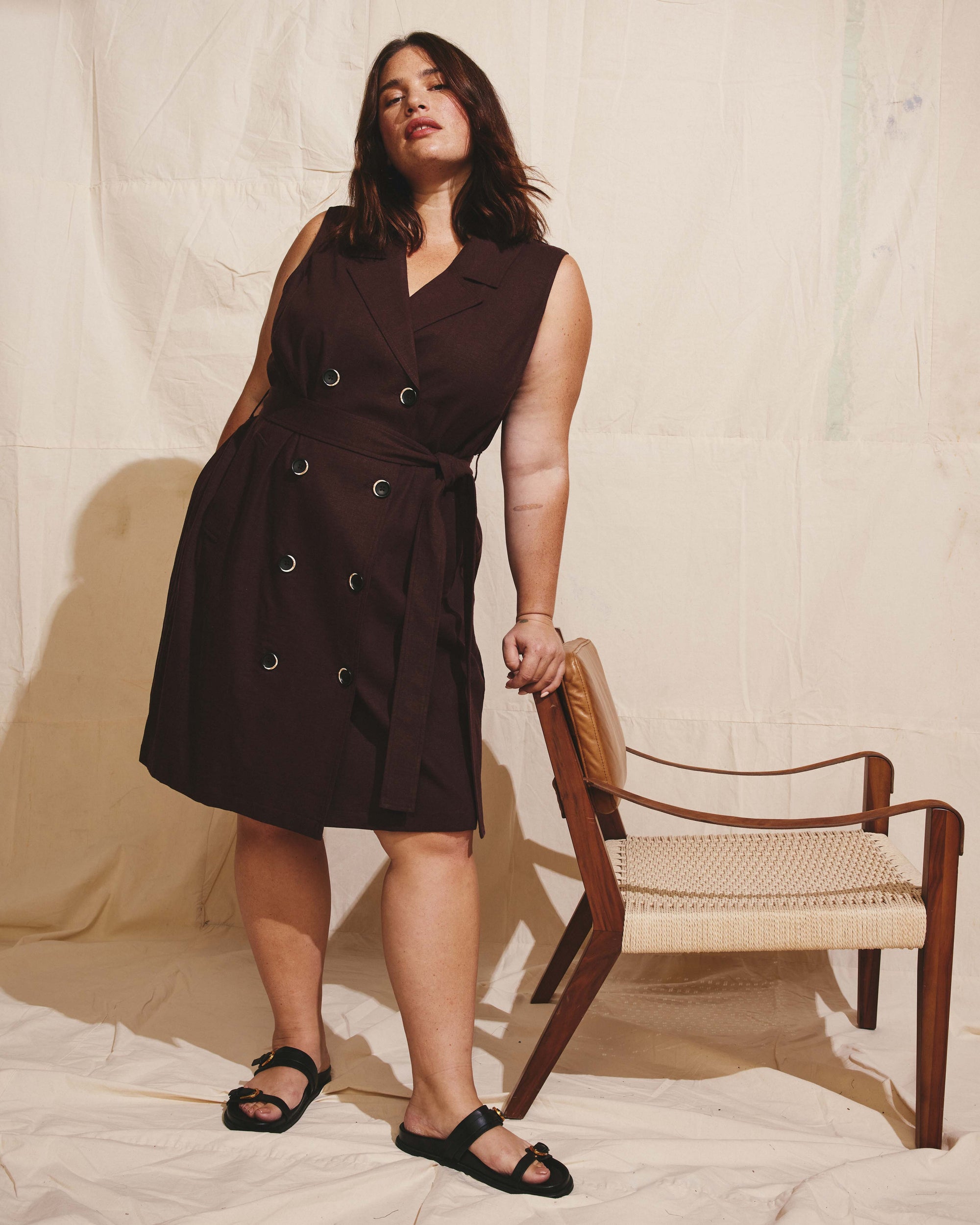 Hudson Linen Trench Dress - Brulee