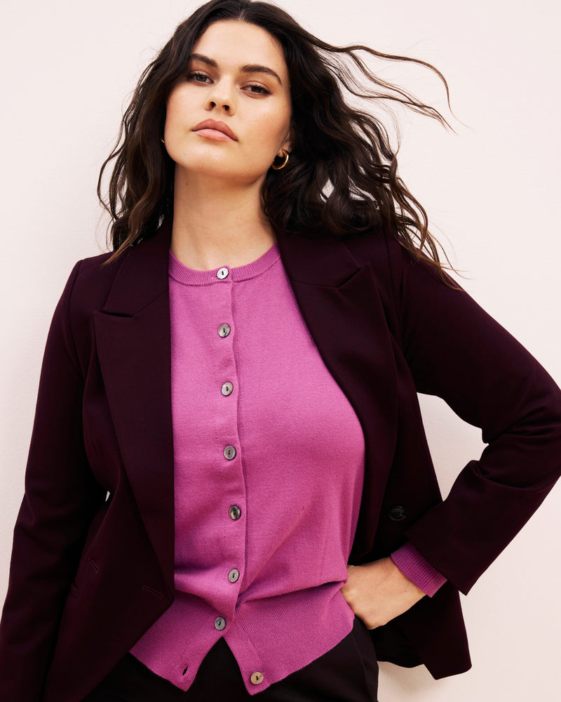 Bianca Double Breasted Ponte Blazer - Black Cherry | Plus Size & Straight Size Women's Fashion | Universal Standard