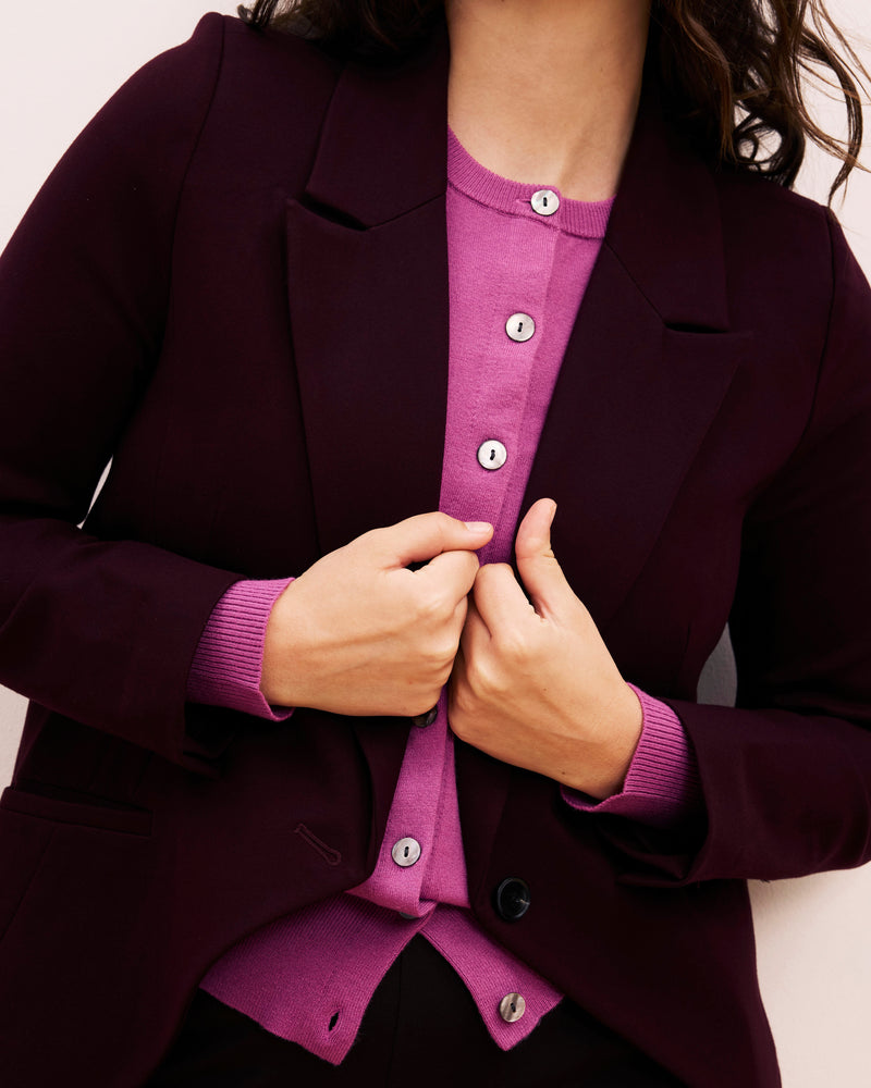 Bianca Double Breasted Ponte Blazer - Black Cherry | Plus Size & Straight Size Women's Fashion | Universal Standard