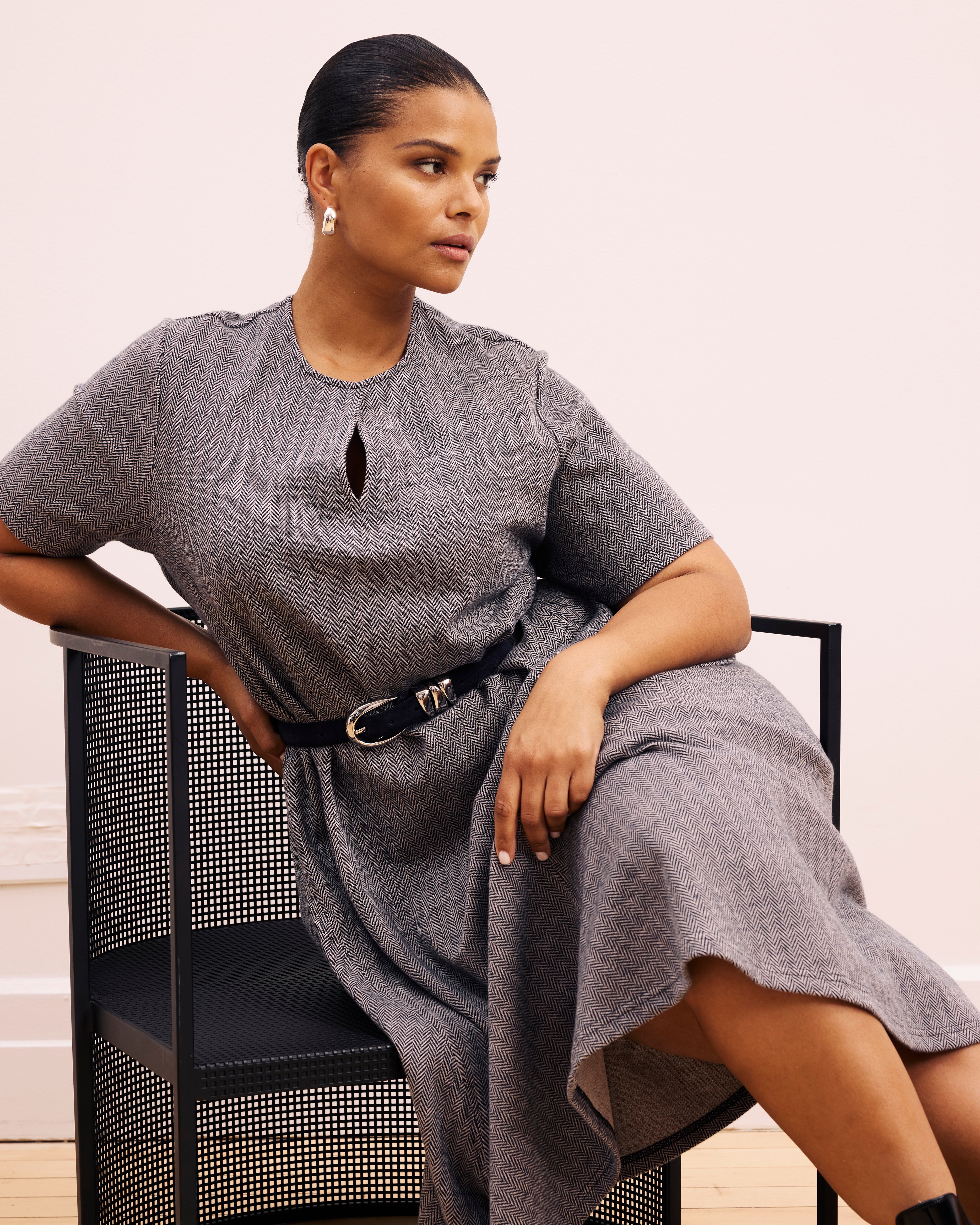 Saskia Ponte Dress - Herringbone Tweed – Universal Standard