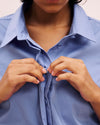 Elbe Stretch Poplin Short Sleeve Shirt - Soft Blue