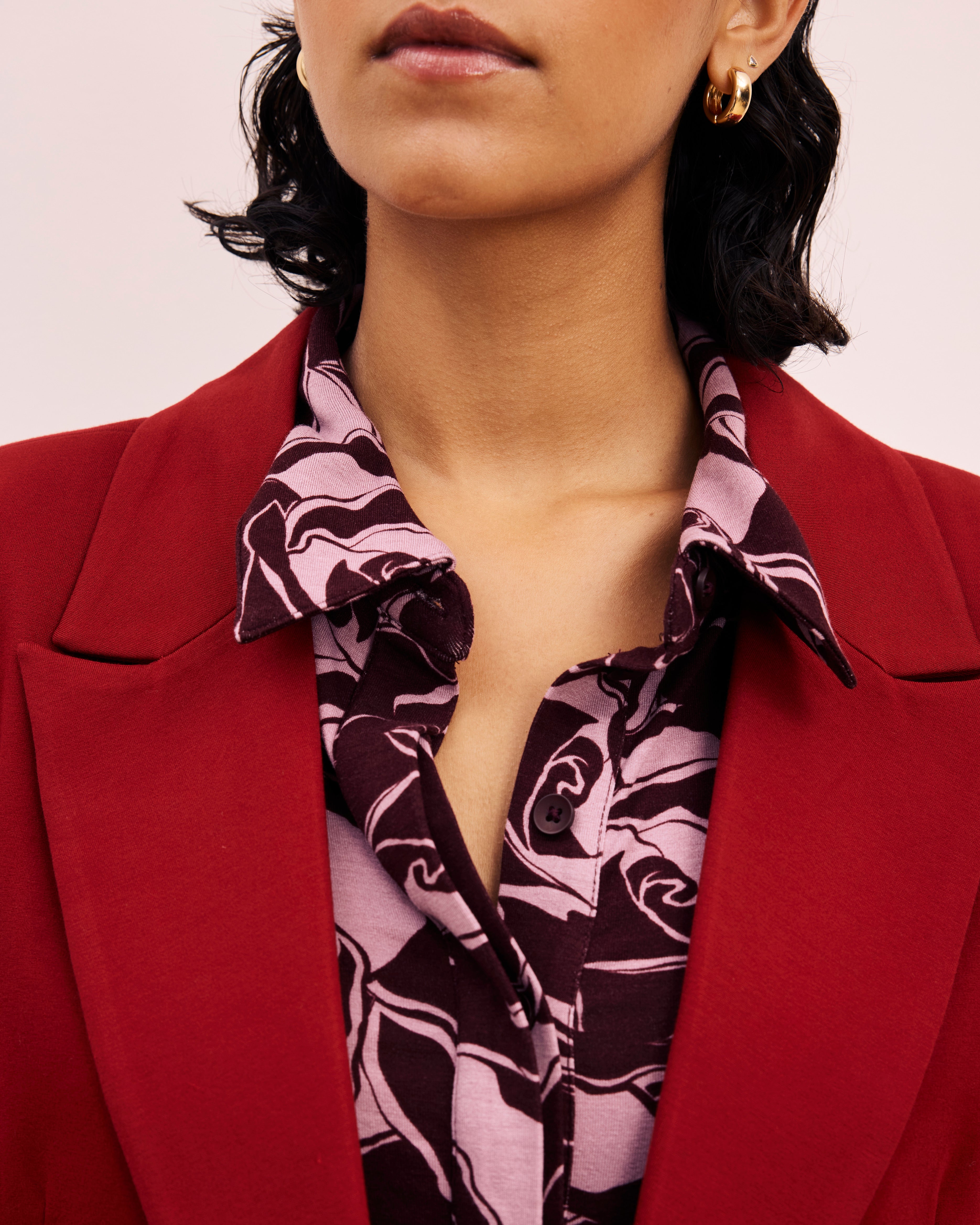 Bianca Double Breasted Ponte Blazer - Garnet – Universal Standard
