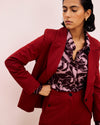 Bianca Double Breasted Ponte Blazer - Garnet