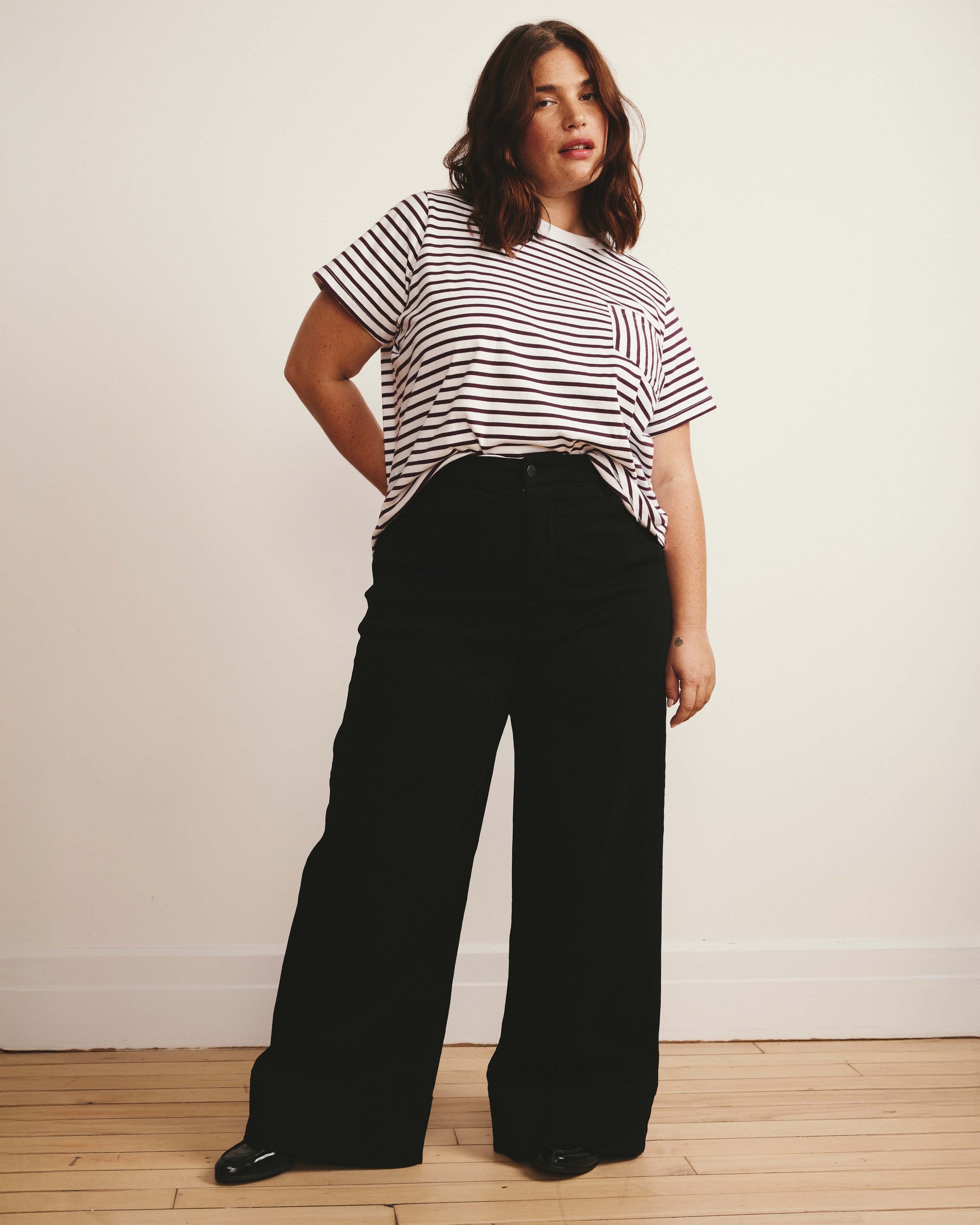 Breton Stripe Garcon Tee - White/Gamay Stripe