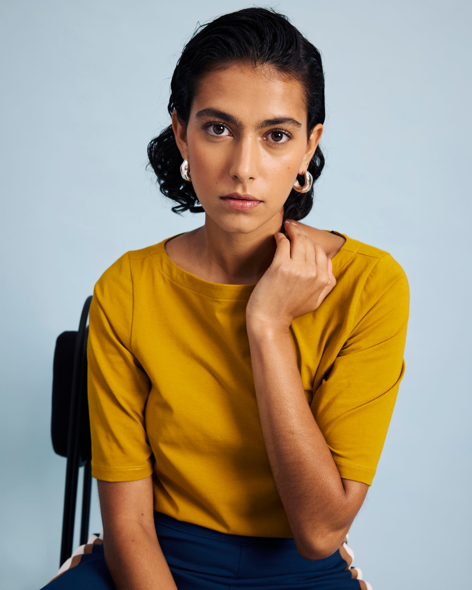 Bella Boatneck Tee - Mustard