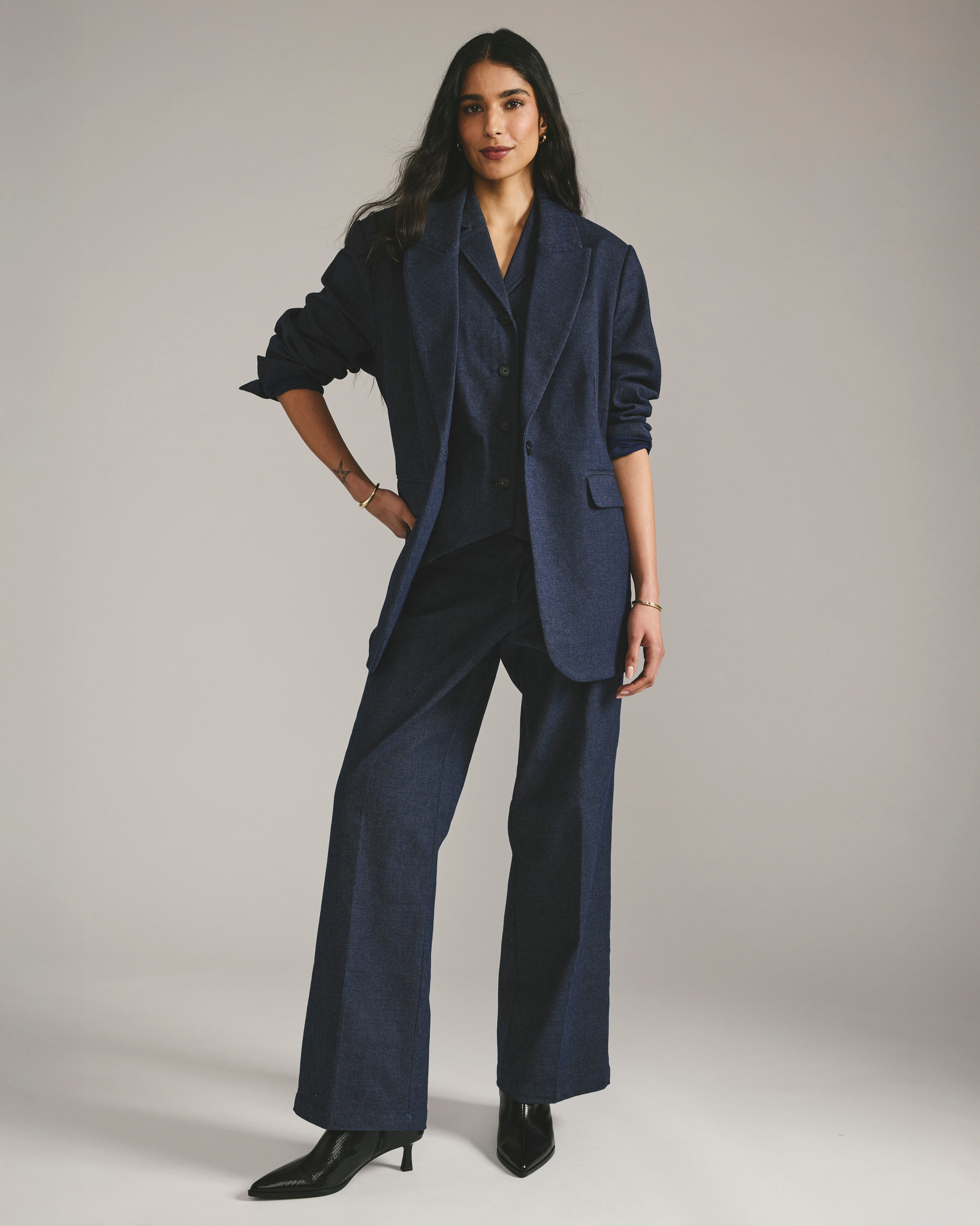 Nova Denim Look Pants - Dark Indigo