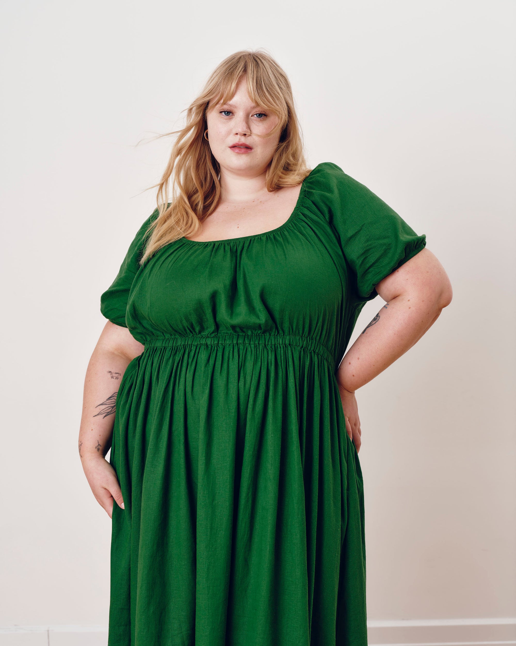 Andrea Linen Blend Dress - Jardin | Plus Size & Straight Size Women's Fashion | Universal Standard