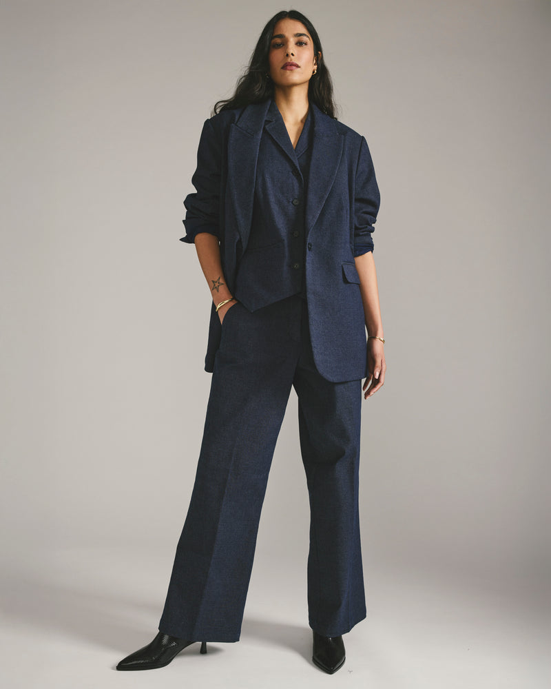 Percy Denim Look Blazer - Dark Indigo