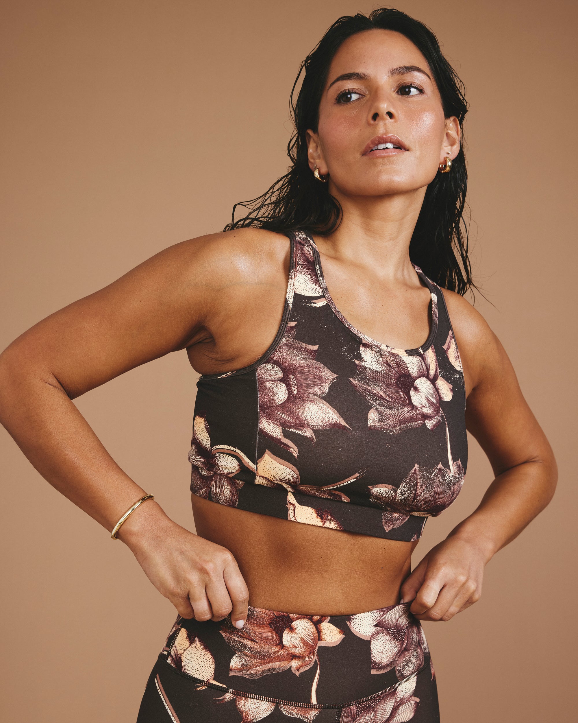 Next-to-Naked Racerback Sports Bra - Lotus Print | Plus Size & Straight Size Women's Fashion | Universal Standard