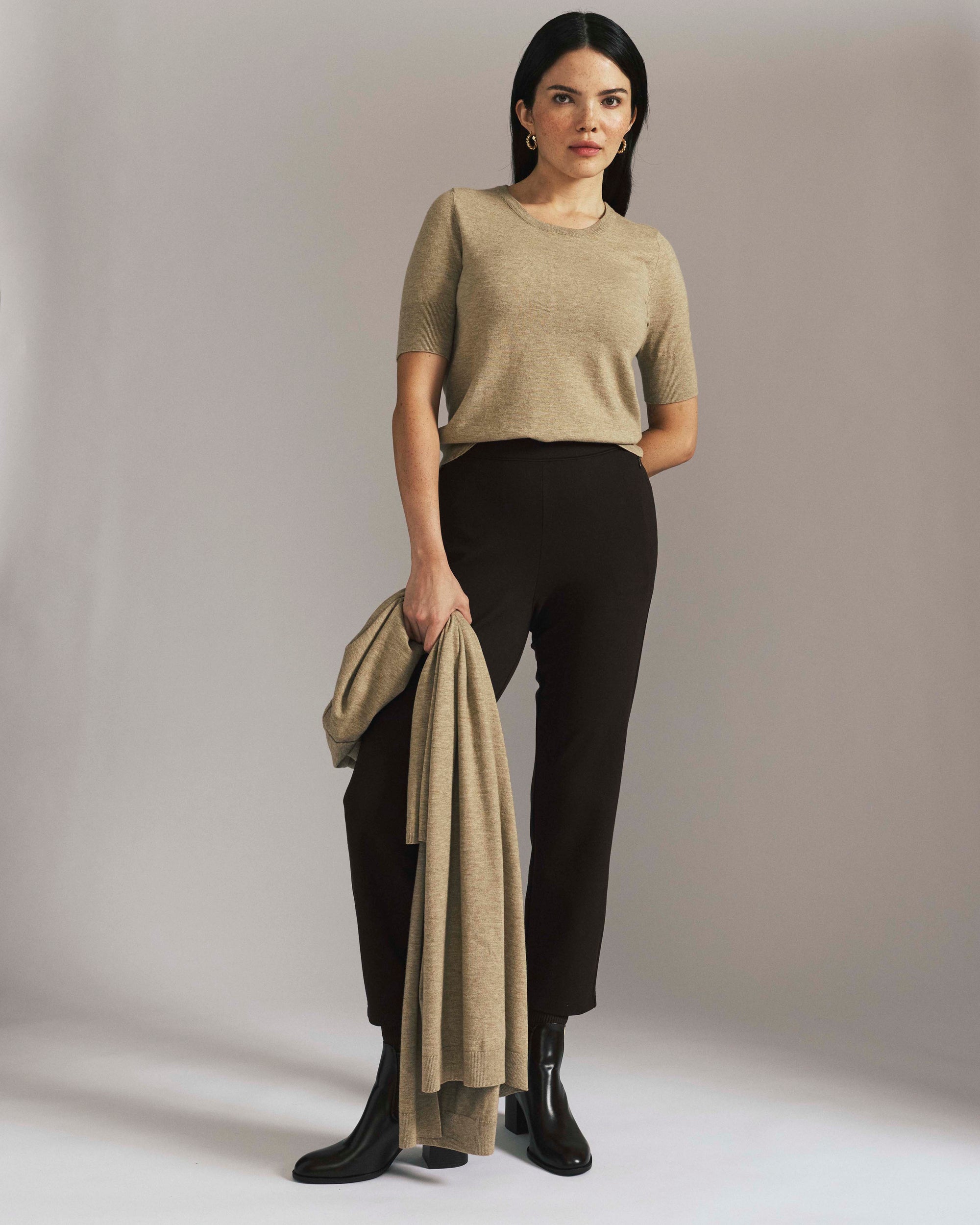 Savvy Fine Knit Sweater Top - Almond Dust | Plus Size & Straight Size Women's Fashion | Universal Standard