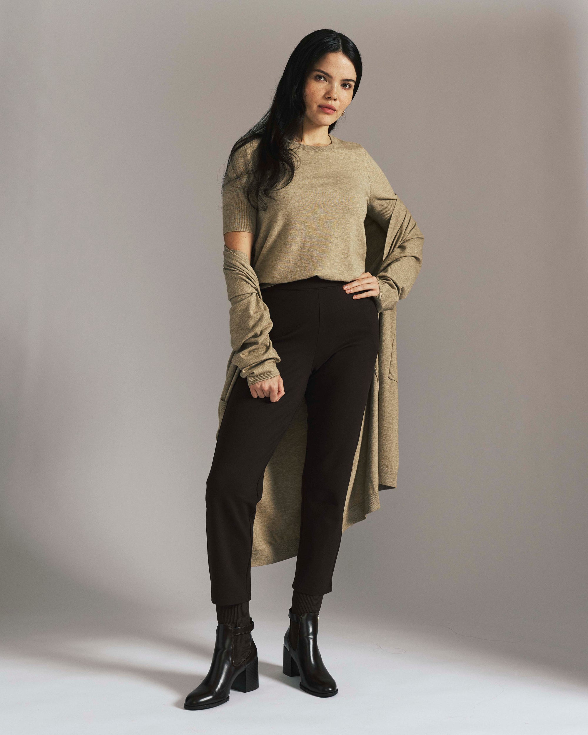 Savvy Double Knit Duster - Almond Dust | Plus Size & Straight Size Women's Fashion | Universal Standard